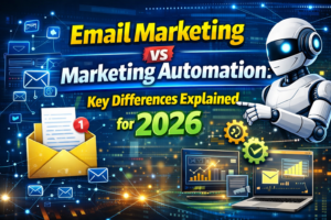 Read more about the article Email Marketing vs Marketing Automation: Key Differences Explained for 2026