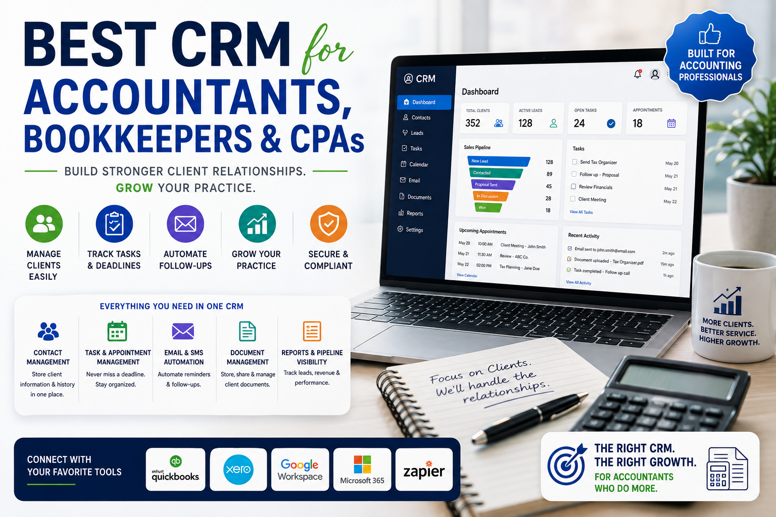 Read more about the article Best CRM for Accountants, Bookkeepers & CPAs