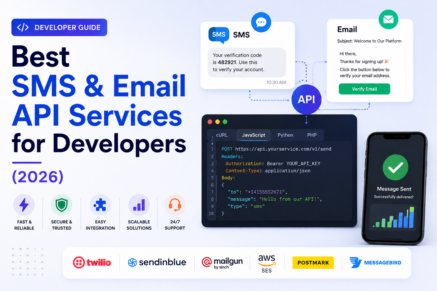 You are currently viewing Best SMS & Email API Services for Developers (2026)