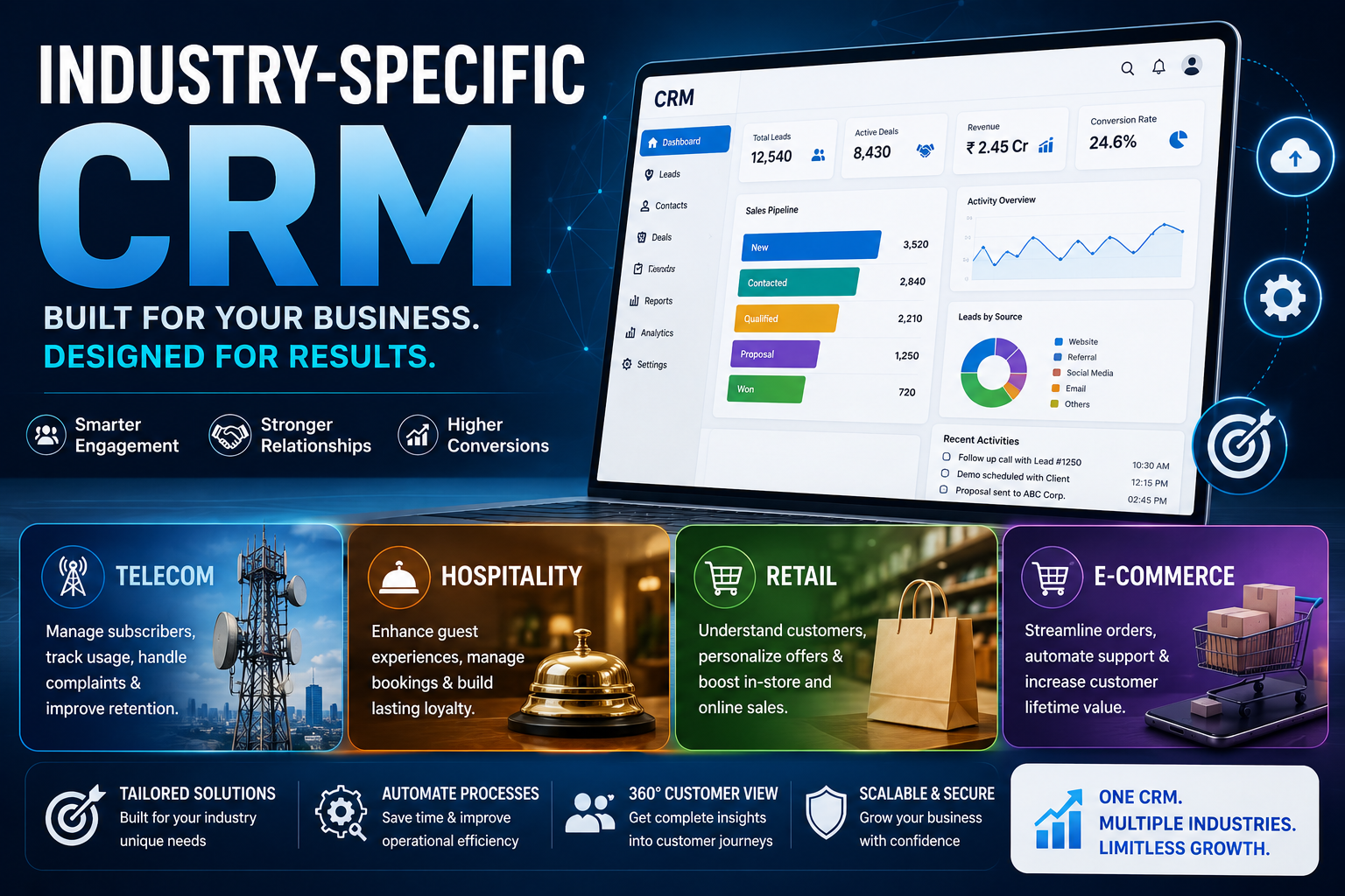 You are currently viewing Industry-Specific CRM: Telecom, Hospitality, Retail & E-commerce